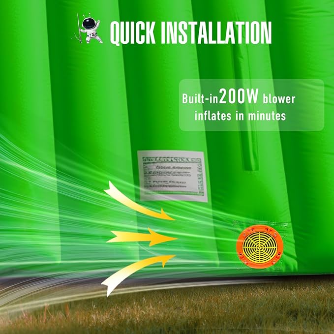 Inflatable Sports Tunnel Entrance with Built-in Blower – Advertising & Event Archway for Exhibitions, Shops, Supermarkets & Schools (Green, 16x10x10Ft)