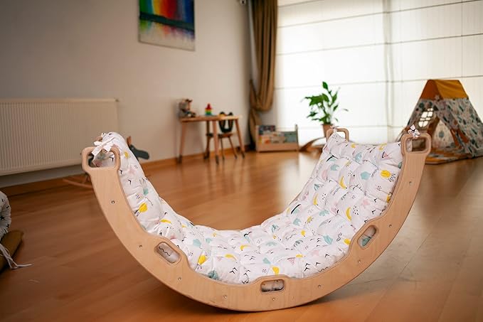 Climbing Arch Cushion Only | Cushion for Toddler Climbing Arch | Montessori Rocker | Toddler Floor Pillow for Kids (Flamingo)