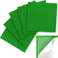 Classic Baseplates, Peel and Stick Base Plates for Building Bricks, Compatible with Major Brands, Self-Adhersive Base for Bricks 10" x 10", 6 Pack Green