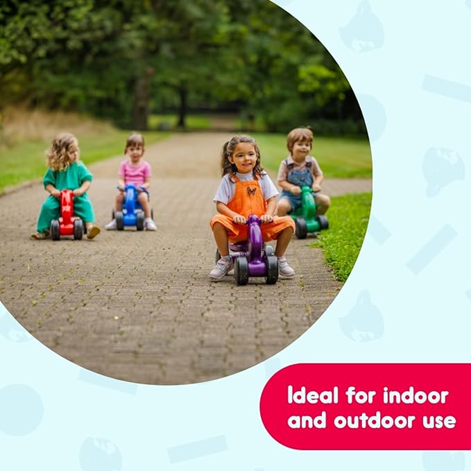 Careplay 2-in-1 Squirrel Push & Ride-on Toy, Indoor & Outdoor Use, Low Profile Seat, Recommended for Children up to 50lbs, Durable Construction, Made in The USA (Red)
