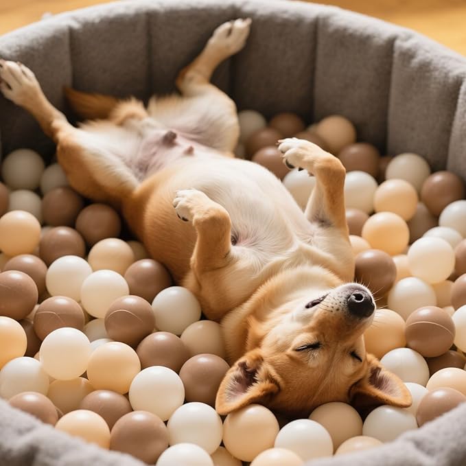 GOGOSO Ball Pit Balls for Toddlers Phthalate-Free BPA-Free Non-Toxic Crush Proof Soft Plastic Play Balls Baby Kids Shape Tent Pool Playhouse Playpen Party Decor,Coffee Brown Beige,100PCS