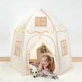 besrey Hexagonal Kids Play Tent, Large Children's Fort with Star Lights, Easy Setup for Indoor Outdoor Playhouse, Gift for Boys Girls, White