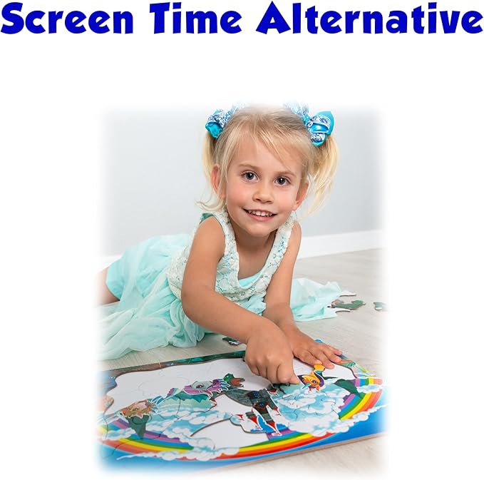 Just Smarty Unicorn Puzzles for Kids 3-5 Years Old | Best Gift for Girls | 27 Pieces Rainbow Puzzle | Unique Jigsaw Shapes Puzzle for Toddlers Ages 3-5 | Vibrant Unicorn Design