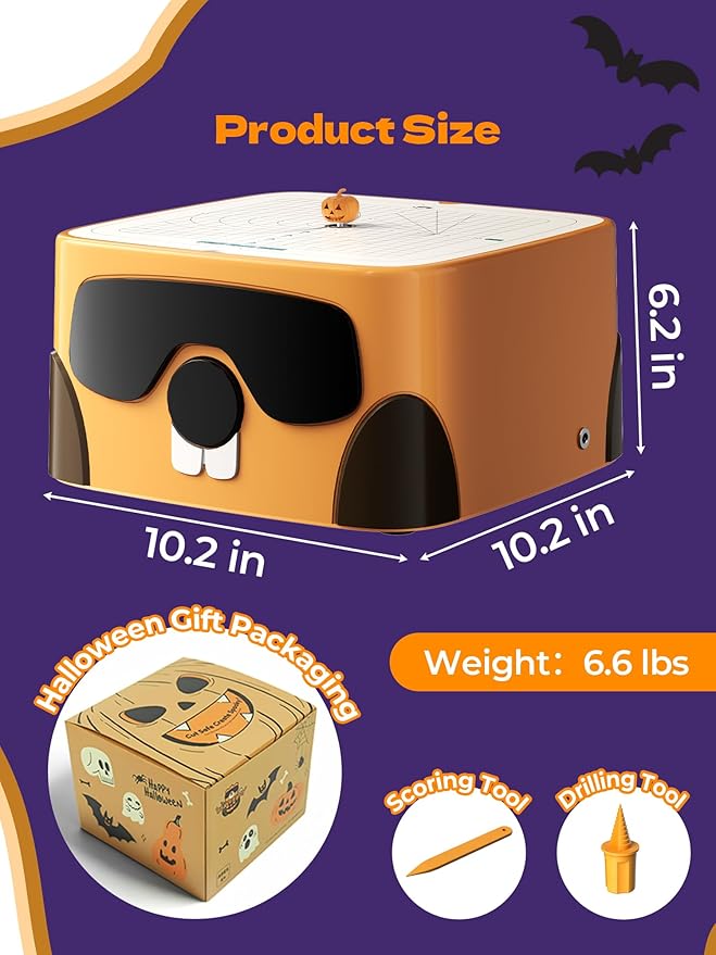 ACMER Cardboard Tools for Kids, Safe & Fun Cardboard Construction Tool Kit with Cute Pumpkin Design, Festive Gift Set for Family, Friends(Limited Halloween Edition)