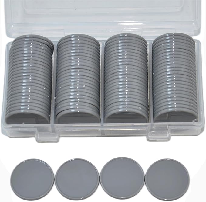 Smartdealspro Set of 100 1 Inch Opaque Plastic Learning Counters Mini Poker Chips Game Tokens with Storage Box (Dark Grey)