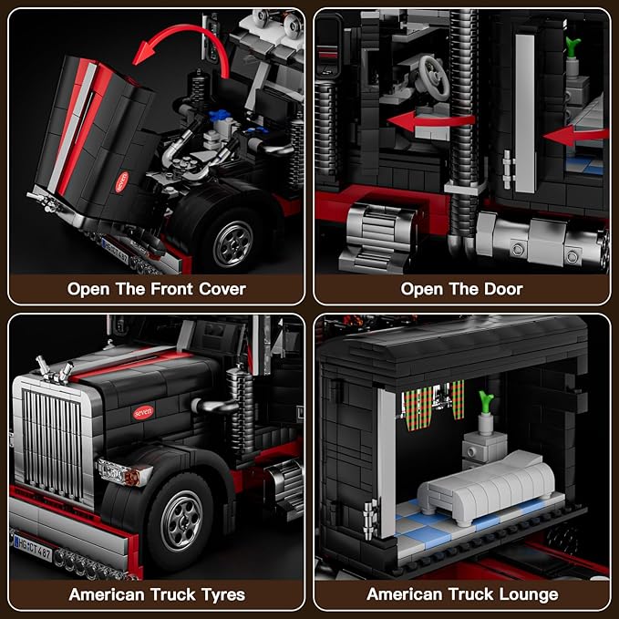Mould King Semi Truck Toys Building Sets, Collectible Trucks Vehicle Trailer Model Build and Display, 10037 STEM Project Blocks Kits Decor for Adults and Aged 14+ (1797 Pieces)