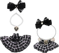 17cm Doll Clothes Set & Dolls Outfit 3-Piece Handmade Doll Clothing Set with Dress Necklace and Bow Accessories for 17cm Plush Dolls, Clothes Only, No Doll Included (Black)