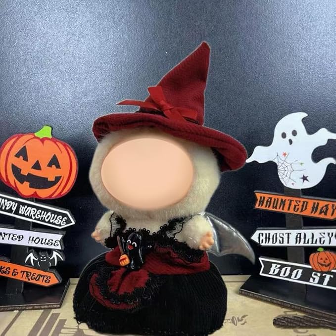 Halloween Doll Clothes for Labubu, Dolls Outfit Set for 17cm (6-6.7 inch) Dolls - Dress Up Set for Labubu Costumes & Accessories | Gift for Any Occasions | Doll Not Included (Black Cat)