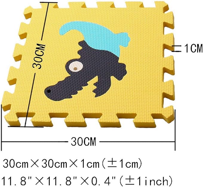 MQIAOHAM® 18 Pieces Puzzle Play Mats, Soft Baby Play Mat, Kids Interlocking Foam Floor Tiles, Toddlers Carpet Playmats Animal G301018-P051BH