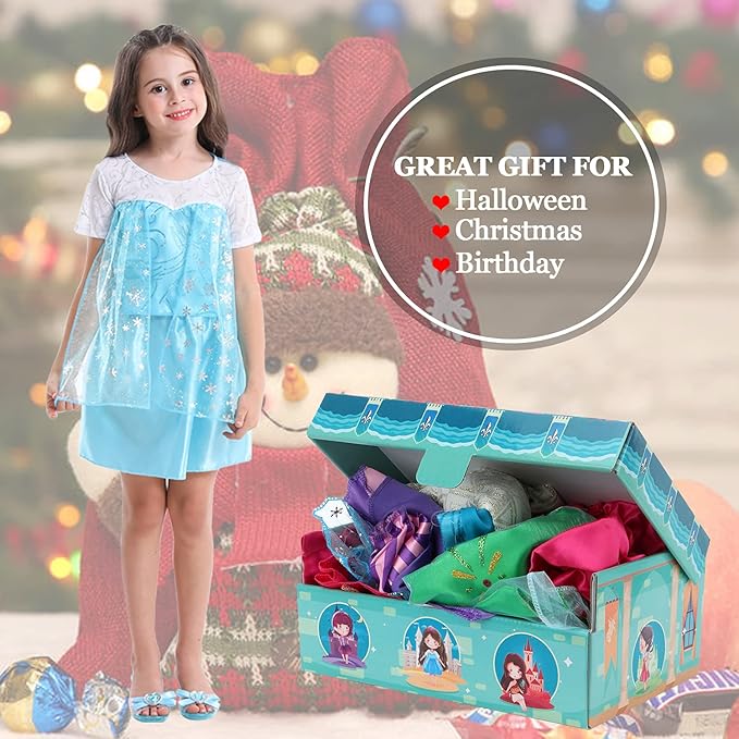 VGOFUN Princess Dresses for Girls - Dress up Clothes Pretend Play for Toddler Girl Christmas Birthday Gift for 3-6 Years