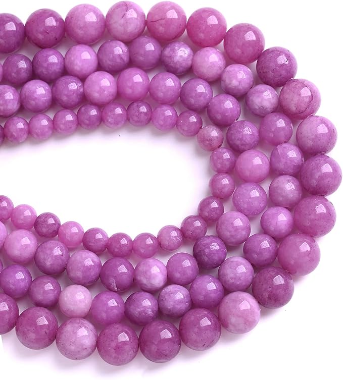 6MM 60PCS Purple Lepidolite Mica Stone Loose Beads for Jewelry Making DIY Bracelet Necklace