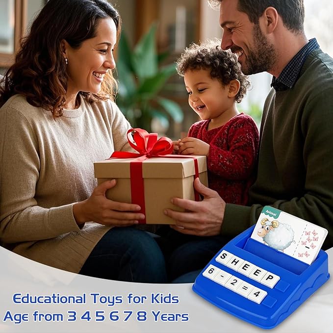 Matching Letter Game, Alphabet Spelling Games for Kids Ages 3-5, 2 in 1 Math Number Words Puzzle Montessori Tool Early Learning Educational Gift Toys for 3 4 5 6 7 Year Old Kids