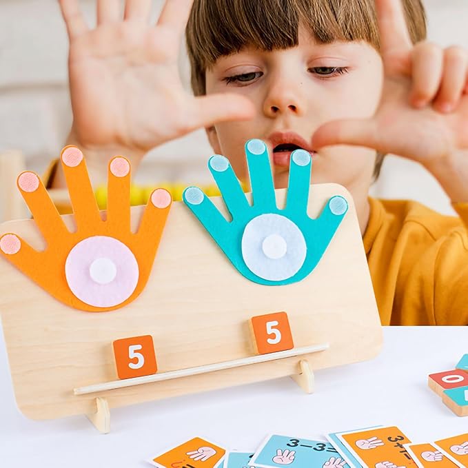 Educational Preschool Learning Number Toys for Toddlers 3-5 Year Old, Educational Math Finger Counting Blocks, Number Blocks Toys for Kids, Montessori Educational Building Block for 3-5 Year Old