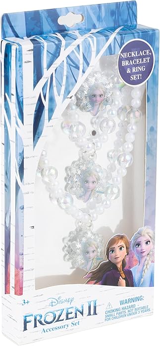 LUV HER Girls Jewelry Set - Dress Up Toy Jewelry Box Set with Bead Necklaces, Bracelets, and Rings - Frozen Play Accessories - Ages 3+
