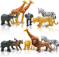 Safari Animals Figures, Plastic Zoo Animals Toys for Toddlers 1-3, Realistic Jungle Animal Figurines for Kids 3-5, 12 pcs Wild Animal with Elephant Giraffe Lion, African Toys Gift for Boys Girls