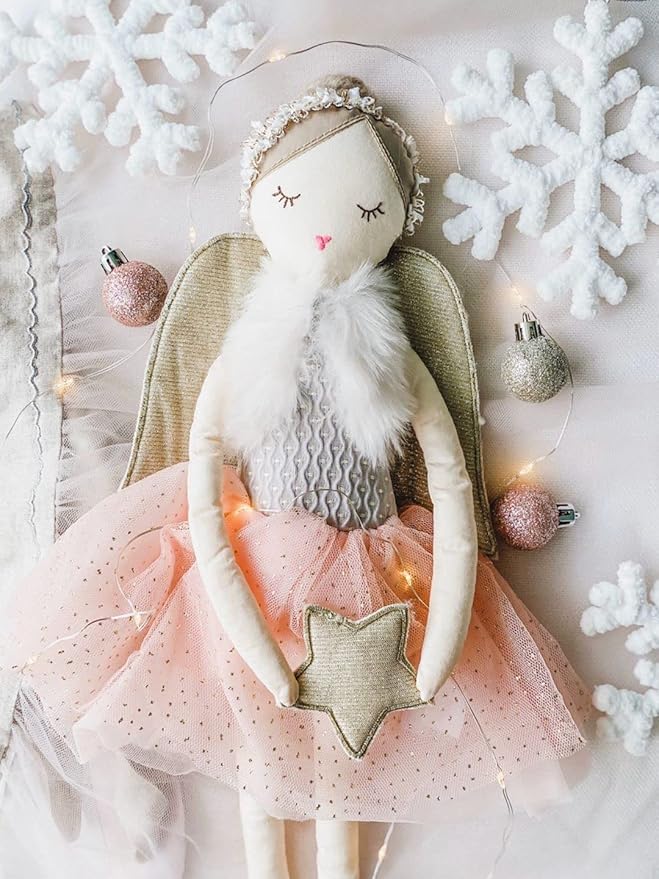 MON AMI Designer Angel Stuffed Doll with Wings 20” Soft Elegant Plush Doll for Little Girls, Use as Toy or Room Decor
