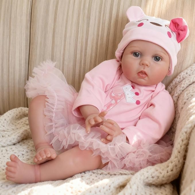 CHAREX Lifelike Reborn Baby Dolls - 22 Inch Realistic Newborn Baby Doll Soft Body Real Life Baby Dolls Girl with Accessories Gifts for Kids Age 3 + & Collection