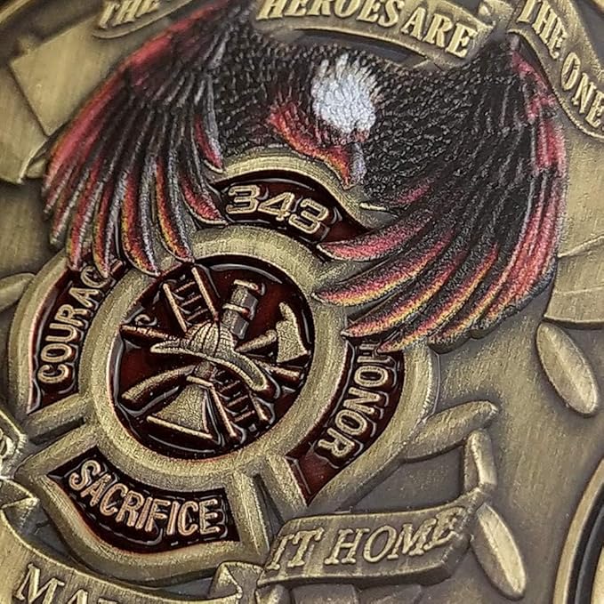 Firefighter Challenge Coin – Military Challenge Coin – Firefighter Coins Prayer Challenge Coins – Thin Red Line – Commemorative Firemen Souvenir Gift –Thank You for Your Service