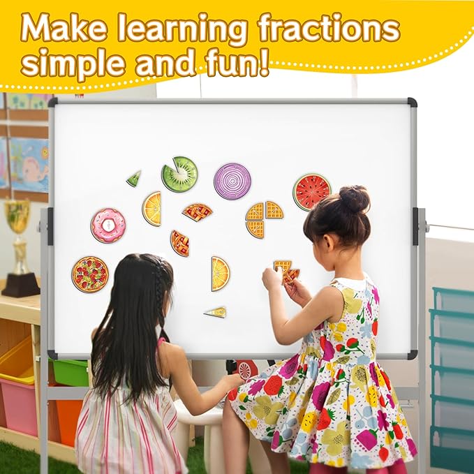 Aizweb Magnetic Fraction Tiles & Circles, Bars,Math Manipulatives, Fraction Manipulatives for 2nd, 3rd, 4th, 5th Grade Elementary Teachers Classroom Whiteboard Teaching Homeschool Supplies