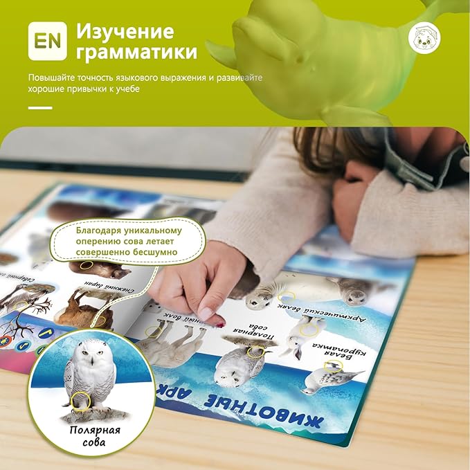 Russian Interactive Talking Book for Toddler 3-5,USB-C Rechargeable Sound Book with 600+ Sounds,171 Animal,Autism Sensory Toy for Kid,Russian Learning Book for Boys Girls Holiday Birthday Gift