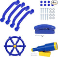 RedSwing Playground Accessories for Kids Outdoor, Playground Equipment Set for Backyard Playhouse, Swingset Attachments with Pirate Ship Wheel, Toy Telescope, Telephone and Safety Handles, Blue