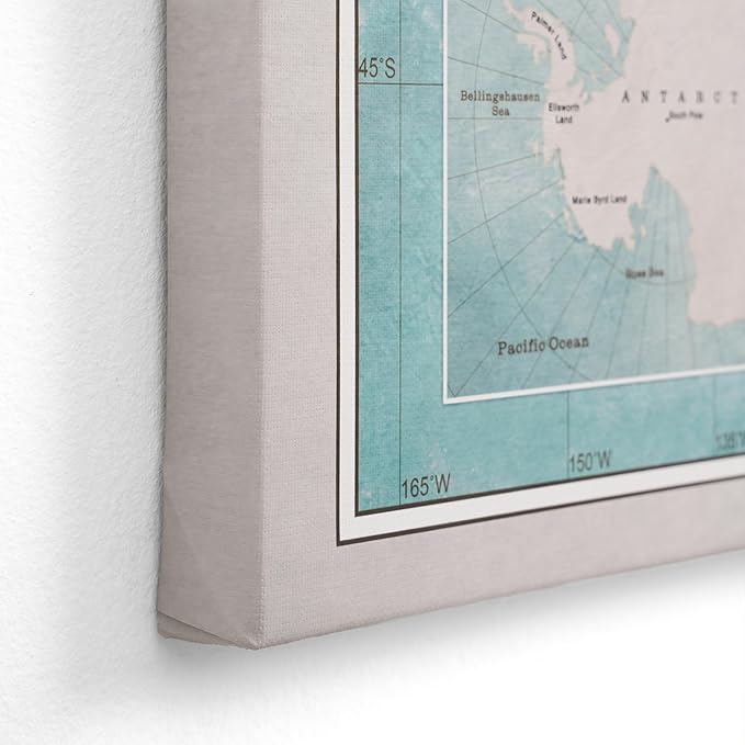 Canvas World Map with Cork Pin Board - English Lettering - Decorative Wall Decoration for All Rooms - Canvas Pictures with World Map Motif (90x60 cm, Pattern 11)