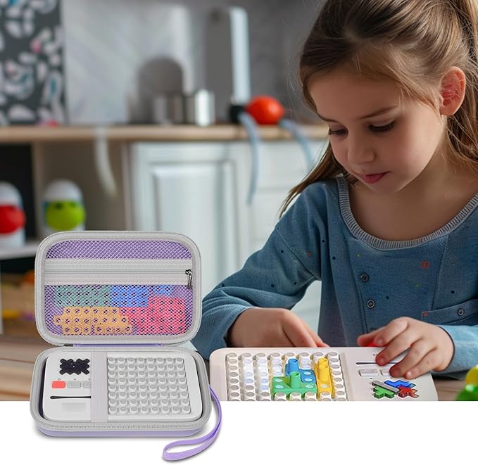 Case Compatible with GiiKER Super Blocks Puzzle Game, Super Slide Brain Teaser Puzzle Holder, Organizer Storage Bag for Electronic Brain Game Console & Puzzles for Kids Boys and Girls -Box Only-Purple