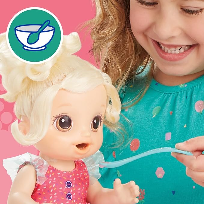 Baby Alive Magical Mixer Baby Doll, Strawberry Shake, Doll with Toy Blender, Baby Doll Set for Kids 3 and Up, Blonde Hair