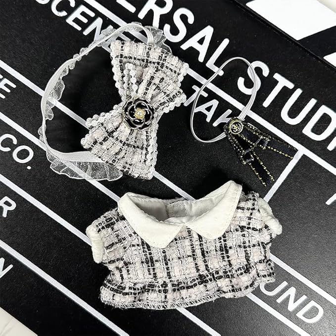 17cm Doll Clothes Set & Outfit - Cuddly Fashion Dresses with Accessories, Luxury Chic Doll Clothing & Plush Pullover Hoodie Doll Clothing DIY ,Just Clothes