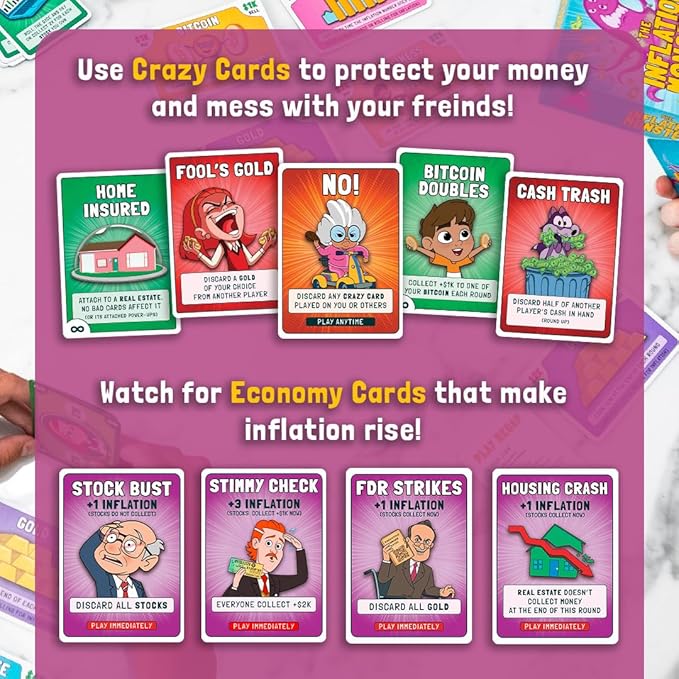 ANGEL STUDIOS Inflation Monster Card Game | Educational Card Game for Kids Ages 8+ | Family Board-Game | Learn Money, Math, Investing, & Inflation | 2-4 Players | Tuttle Twins