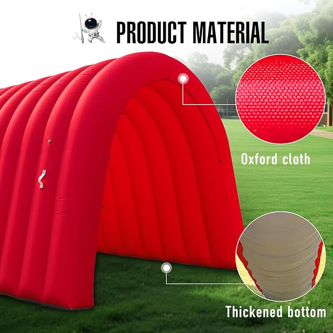 Inflatable Sports Tunnel Entrance with Built-in Blower – Advertising & Event Archway for Exhibitions, Shops, Supermarkets & Schools (Red, 16x10x10Ft)