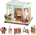 DIY Miniature House Kit,Tiny House Pet Shop with Furniture & LED,DIY Dollhouse Miniature Kit for Adults Teen,Mini House Building kit,3D Wooden Craft Mini Model Kit,Birthday Gifts Home Decor