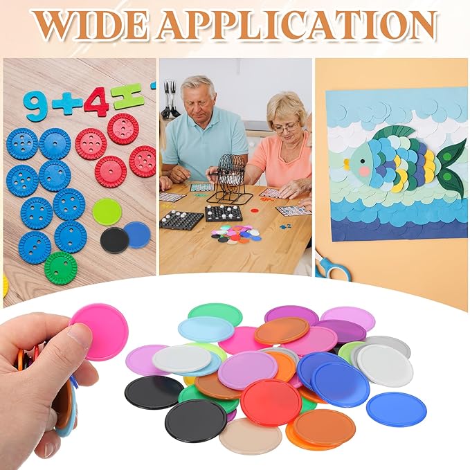 uxcell Plastic Poker Chips, Learning Counters Counting Counters Disk Marker Opaque Game Token for Game Play Math Counting
