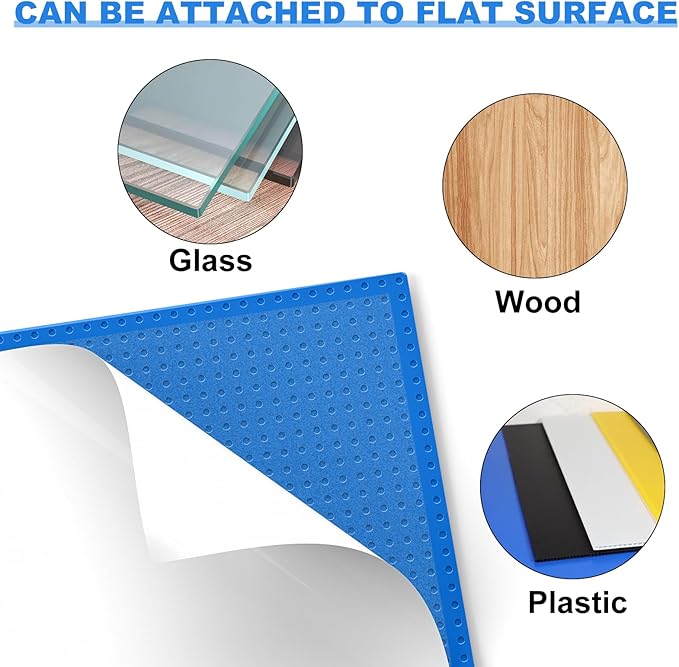 Classic Baseplates, Peel and Stick Base Plates for Building Bricks, Compatible with Major Brands, Self-Adhersive Base for Bricks 10" x 10", 6 Pack Blue…