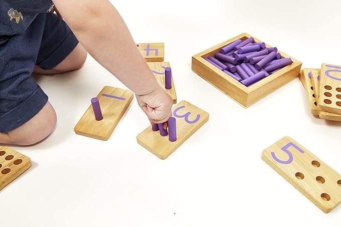 Counting Peg Board - Montessori Math and Numbers for Kids - Wooden Math Manipulatives Materials