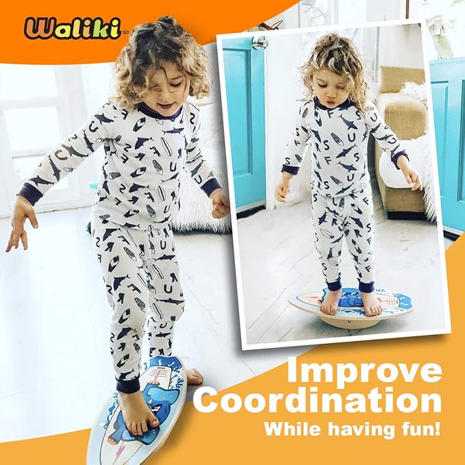 WALIKI Wood Balance Board | Ages 3-8 | Toddlers and Kids |