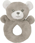 CREVENT Cozy Plush Baby Loveys for Baby Girls Boys, Stuffed Animal Ring Rattle Shaker Toy for Newborns (Ring Bear)