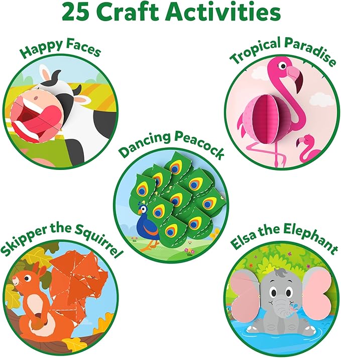 Skillmatics Scissor Skills Activity Book - Snip Snip, 25 Fun Cutting & Creative Activities for Preschoolers, 2 Child-Safe Scissors, Fine Motor Skills, Felt Craft Kit, Gifts for Kids Ages 3, 4, 5, 6, 7