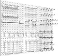 Peg Board Kit, Includes Pegboard and Accessories,with Hooks and Bins,Peg Board Wall Organizer for Office,Ornaments Display,Crafts Organization (129, White)