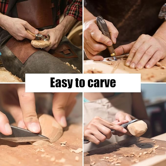 SHUESS 4 PCS Basswood Carving Blocks 4 X 4 X 2 inch Basswood for Wood Carving Whittling Wood Carvings Blocks Wooden Blocks for Carving Unfinished Wooden Block for Adults Beginners or Expert