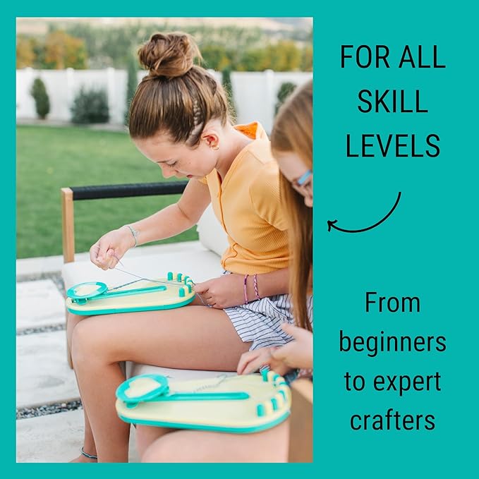 Choose Friendship Bracelet Making Kit – DIY Craft Loom for Kids Ages 8+, New & Improved Design, Includes 20 Threads, Makes 8 Bracelets, Yellow “Taffy”