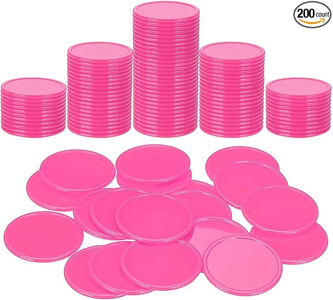 uxcell Plastic Poker Chips, Learning Counters Counting Counters Disk Marker Opaque Game Token for Game Play Math Counting