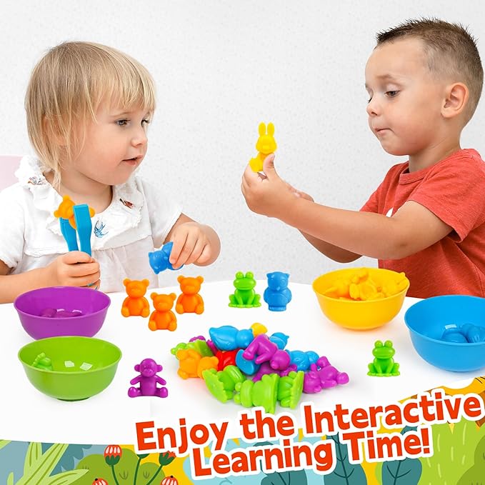 Color Sorting Toys for Toddlers,Counting Animals Matching Games Montessori Educational Preschol Toddler Learning Activities Sensory Traning Toys Gift for 3+ Year Old Boys Girls