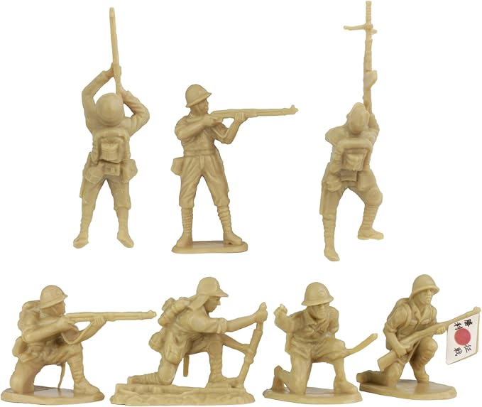 BMC WW2 Iwo Jima Plastic Army Men - 32 American and Japanese Soldier Figures