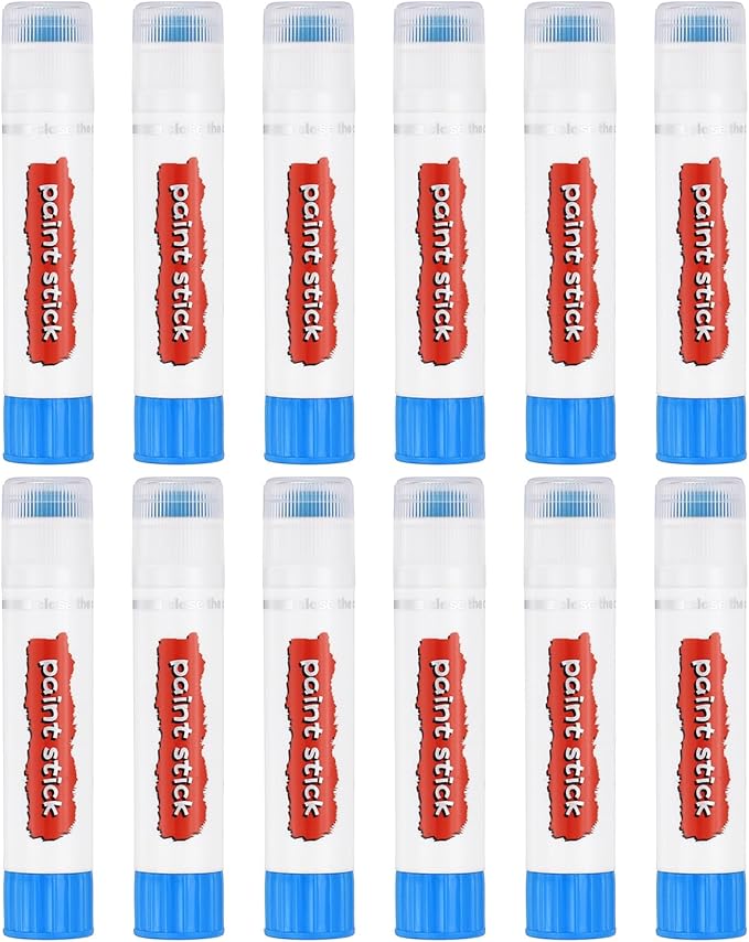PATIKIL Tempera Paint Sticks, 12 Pcs Solid Tempera Paints Sticks Washable Bulk Markers Pen Quick Drying for Artists Beginners Art Supplies, Light Blue