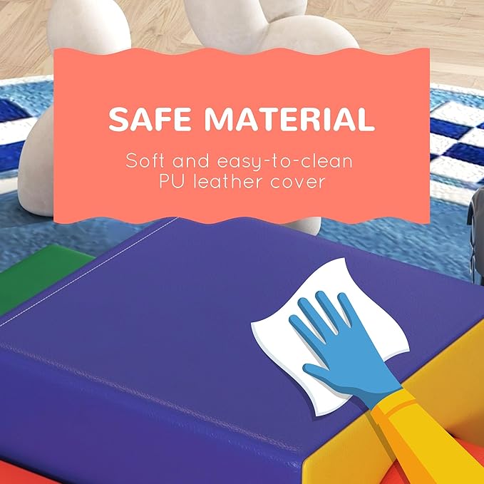 Qaba Climbing Toys for Toddlers and Children, Easy-to-Clean 4 Piece Soft & Safe Kids Foam Play Set for Crawling or Sliding, Assorted