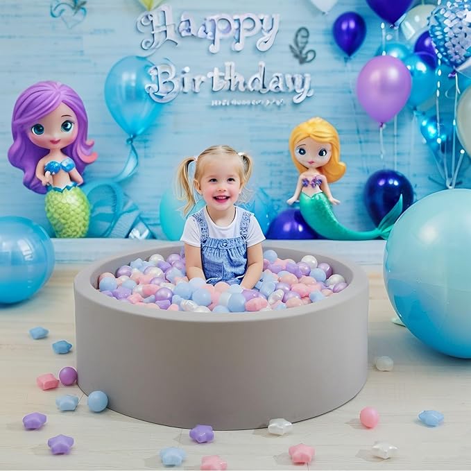 GOGOSO Ball Pit Balls for Toddlers Phthalate-Free BPA-Free Non-Toxic Crush Proof Soft Plastic Play Balls Baby Kids Shape Tent Pool Playhouse Playpen Party Decor, Pink Blue Purple White,200PCS