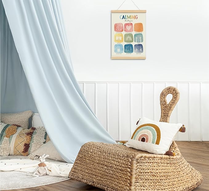 foedor Calming Corner Posters Wall Sign Decor,Calming Corner Items for Kids,Counseling Office Must Haves Poster Hanger Frame, Mental Health Wall Art for Nursery Baby Kids Girl Boy
