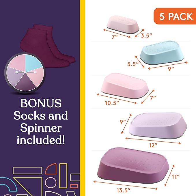 Special Supplies Set of 5 Stepping Stones for Kids Indoor and Outdoor Balance Blocks Promote Coordination, Balance Strength Child Safe Rubber, Non-Slip Edging (Unicorn)