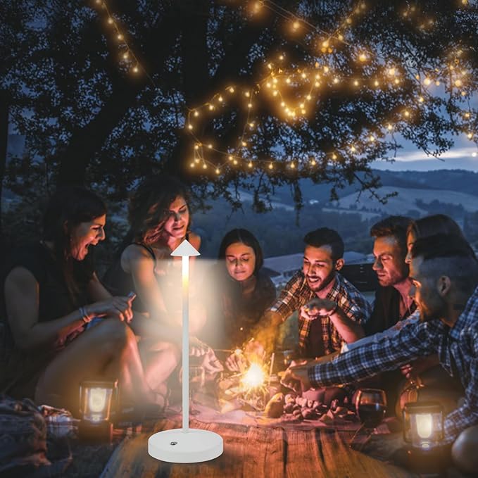 Portable LED Cordless Table Lamps 2 Pack, 5500mAh Rechargeable Battery Operated Restaurant Table Lamp, 3 Colors Mode Stepless Dimming Night Light for in/Outdoor